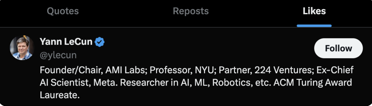 Yann LeCun liked a post we wrote